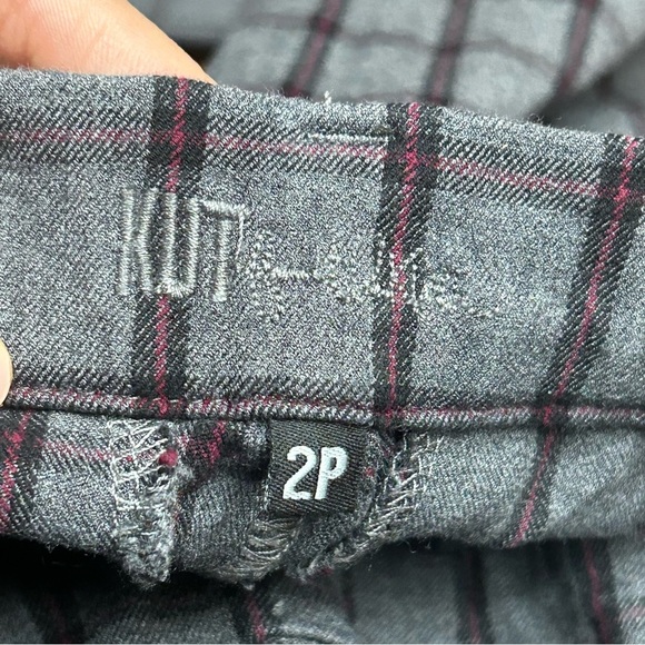 Kut from the Kloth Gray Skinny plaid Pants - Picture 4 of 7